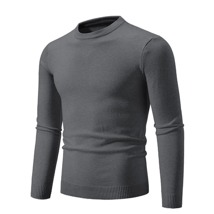 Herren klassischer Rundhals-Pullover aus weichem Strick Drune