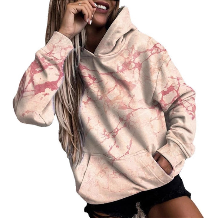 Damen Kapuzenpullover mit stylischem Marmor-Muster Drune