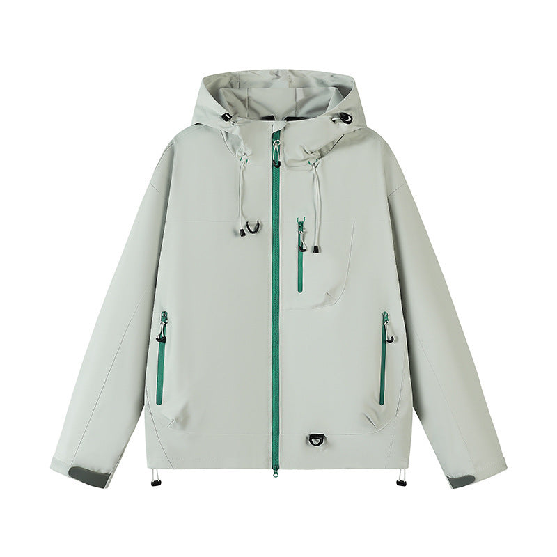 Herren technische Outdoor-Jacke mit verstellbarem Kapuzendesign und zahlreichen Reißverschlusstaschen Drune
