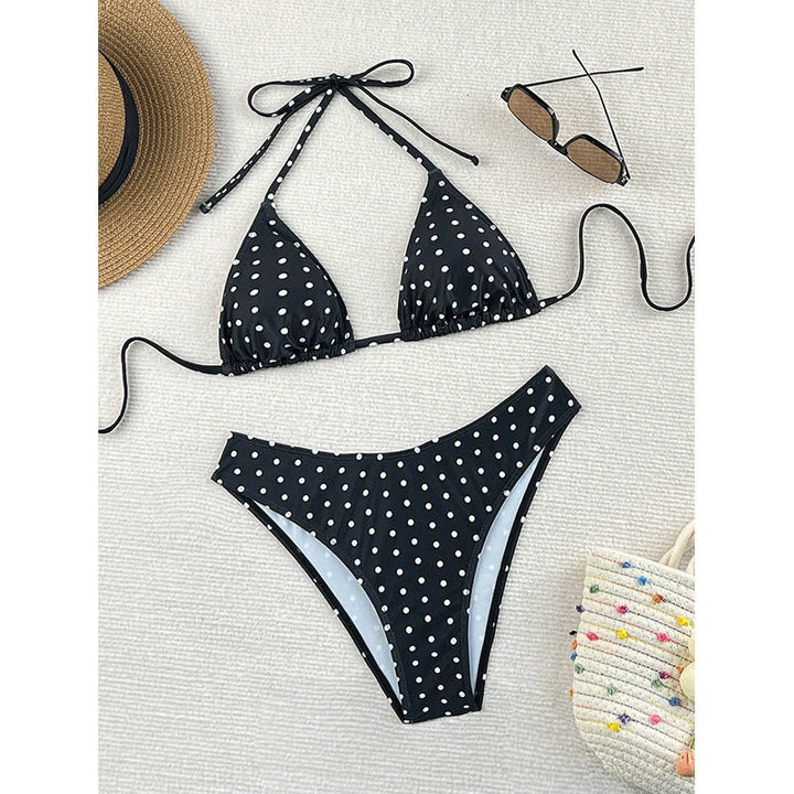 Damen Triangel-Bikini mit schickem Leo-Muster Drune