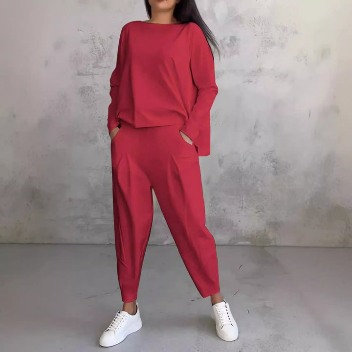 Damen modischer Freizeitanzug mit elegantem Schnitt und praktischen Taschen Drune