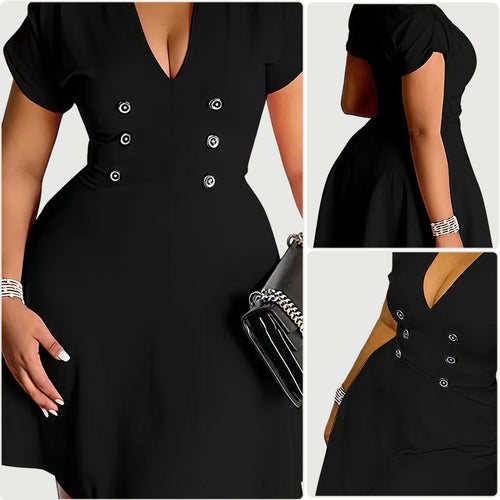 Damen Etuikleid mit doppelter Knopfleiste und femininer Silhouette Drune