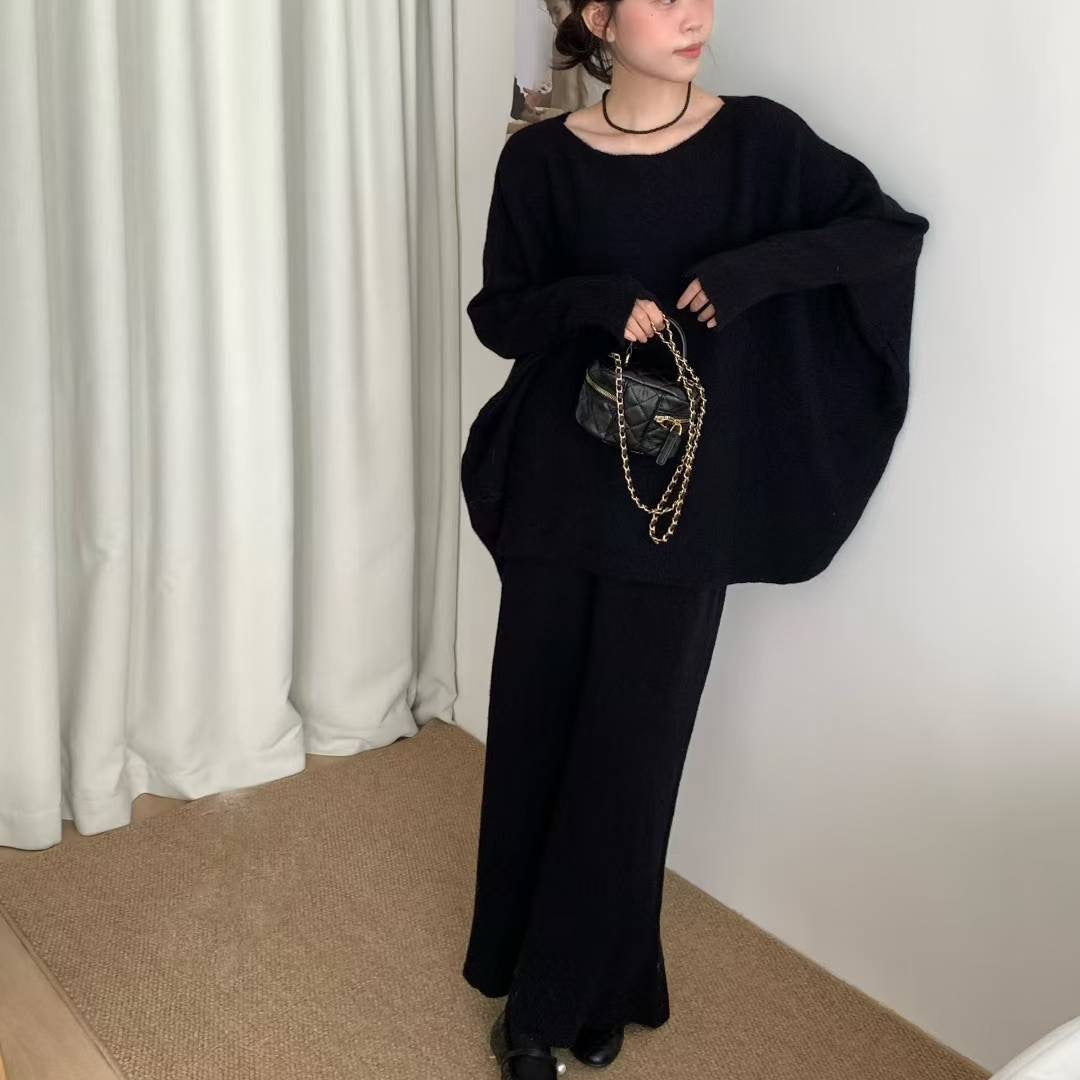 Damen Oversized Strickkleid in lässigem Schnitt mit weitem Ärmel Drune