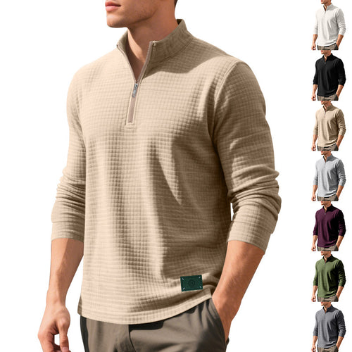 Herren Stepppullover mit modernem Reißverschluss und strukturiertem Design Drune