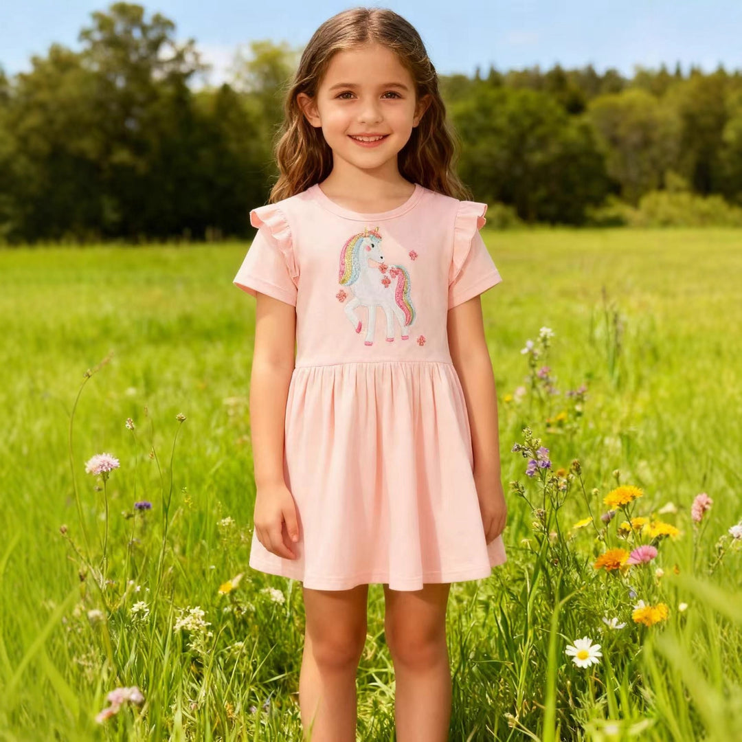 Mädchen Sommerkleid mit zauberhaftem Einhorn-Motiv Drune