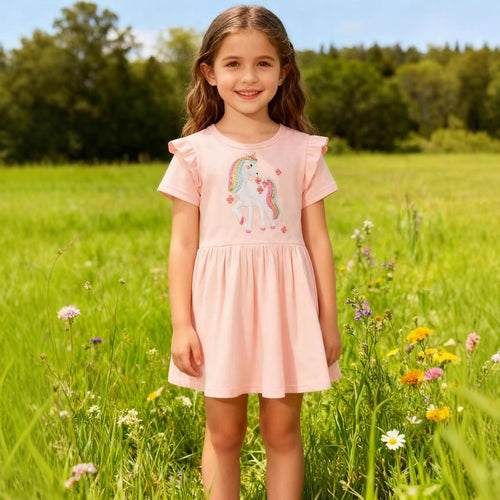 Mädchen Sommerkleid mit zauberhaftem Einhorn-Motiv Drune