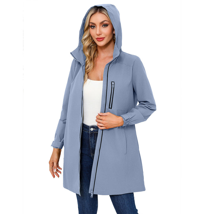 Damen Funktionsjacke mit verstellbarem Kapuzenkragen Drune