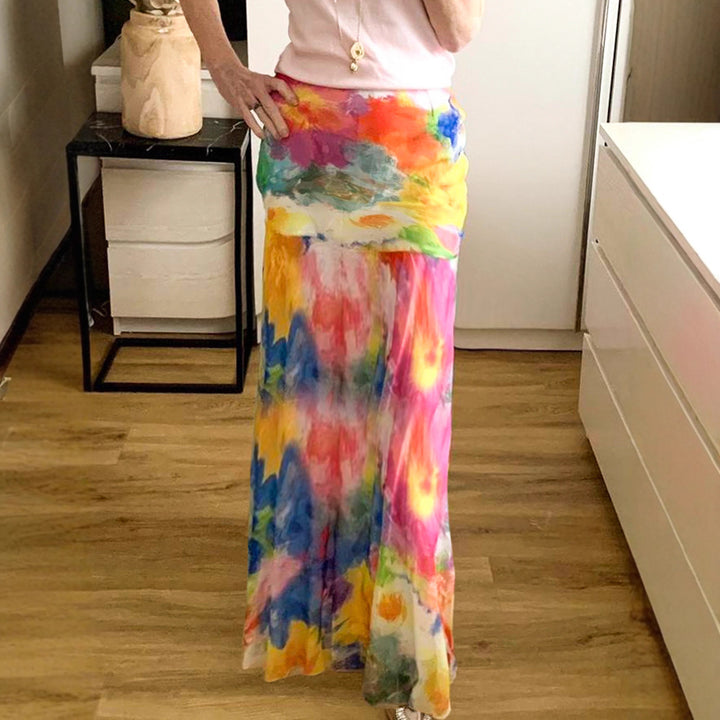 Damen Maxirock mit elegantem Blumenmuster und fließendem Schnitt Drune