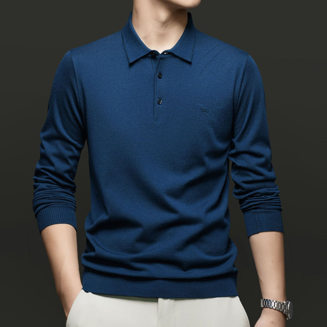 Herren Pullover mit poloartigem Kragen und modernen Akzenten Drune