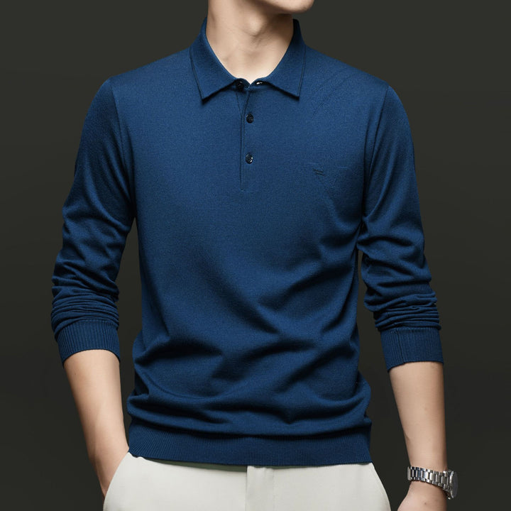 Herren Pullover mit poloartigem Kragen und modernen Akzenten Drune
