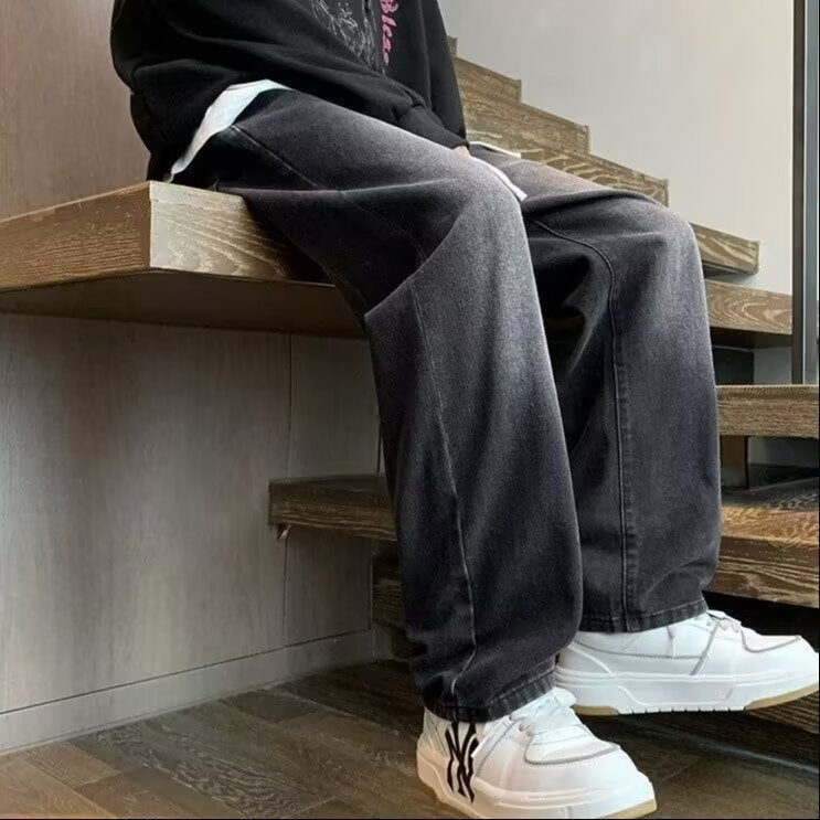 Herren lässige Weite Denim-Hose mit modernem Schnitt Drune