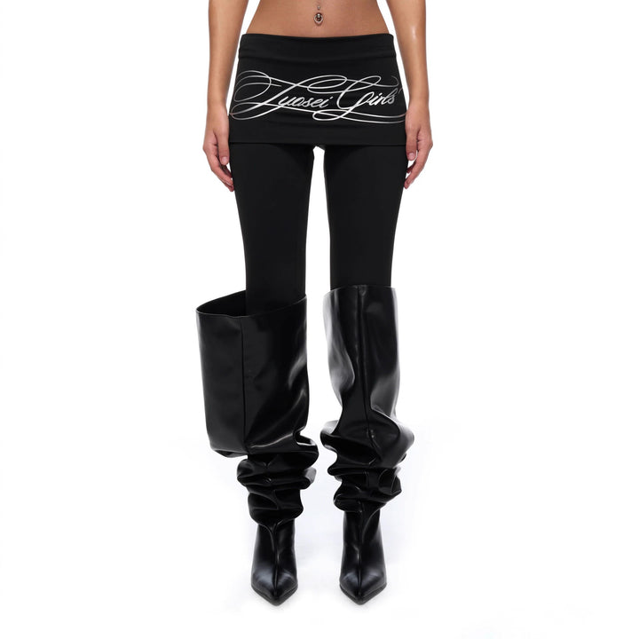 Damen Sportliche Leggings mit breitem Bund Drune