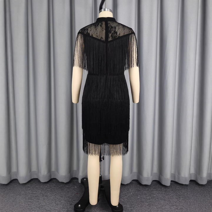 Damen Fransen Kleid Drune