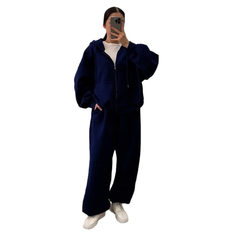 Damen lässiger Hoodie- und Jogginghose-Anzug Drune