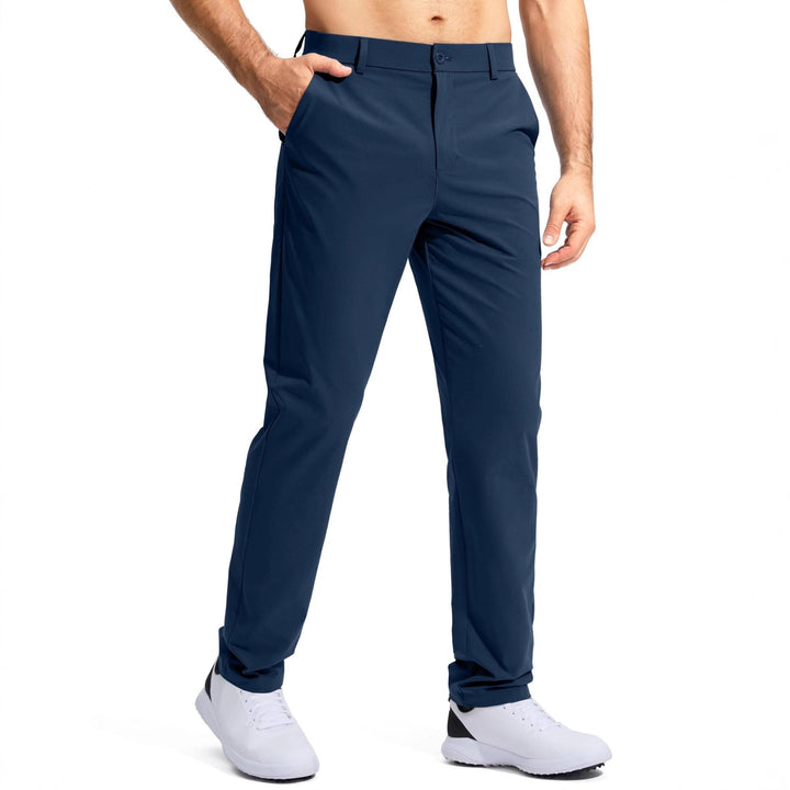 Herren nan elastische Golftwill-Hose mit geradem Schnitt, knitterfreiem Material und verdeckter Reißverschlusstasche Drune