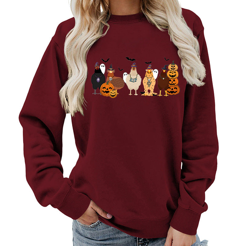 Damen Sweatshirt mit fröhlichem Halloween-Motiv Drune