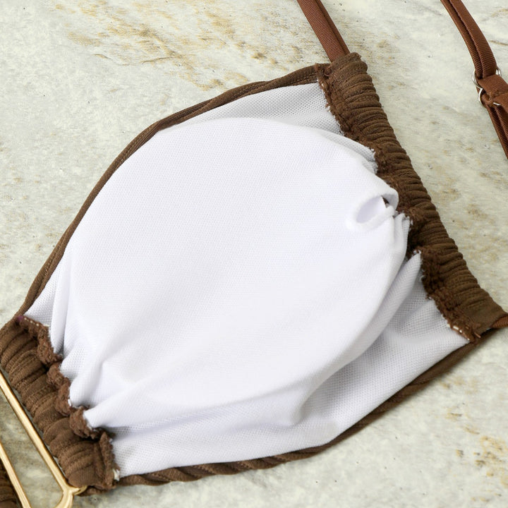 Damen Balkon-Bikini mit raffiniertem Rüschendesign und eleganten Trägern Drune