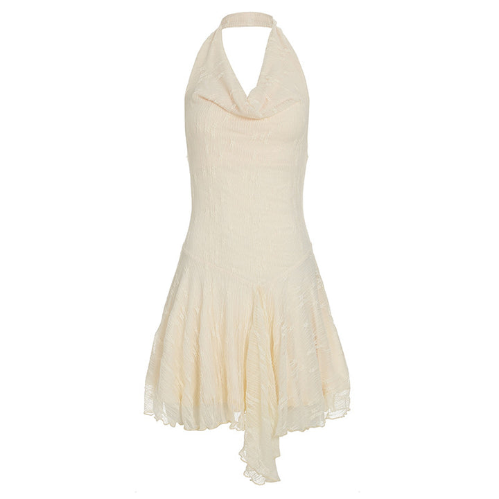 Damen Halterkleid mit fließendem Schnitt und Rüschendetails Drune
