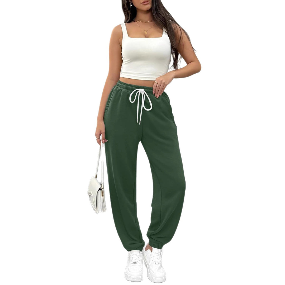 Damen Bequeme Sporthose mit elastischem Bund und Kordelzug Drune