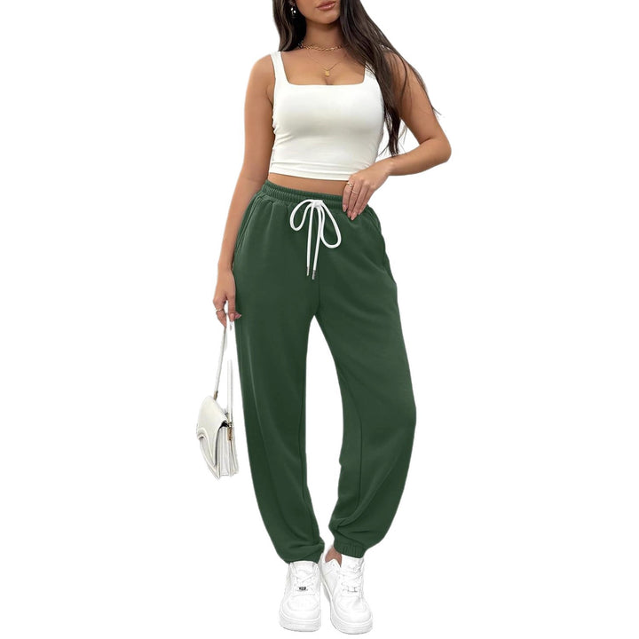 Damen Bequeme Sporthose mit elastischem Bund und Kordelzug Drune