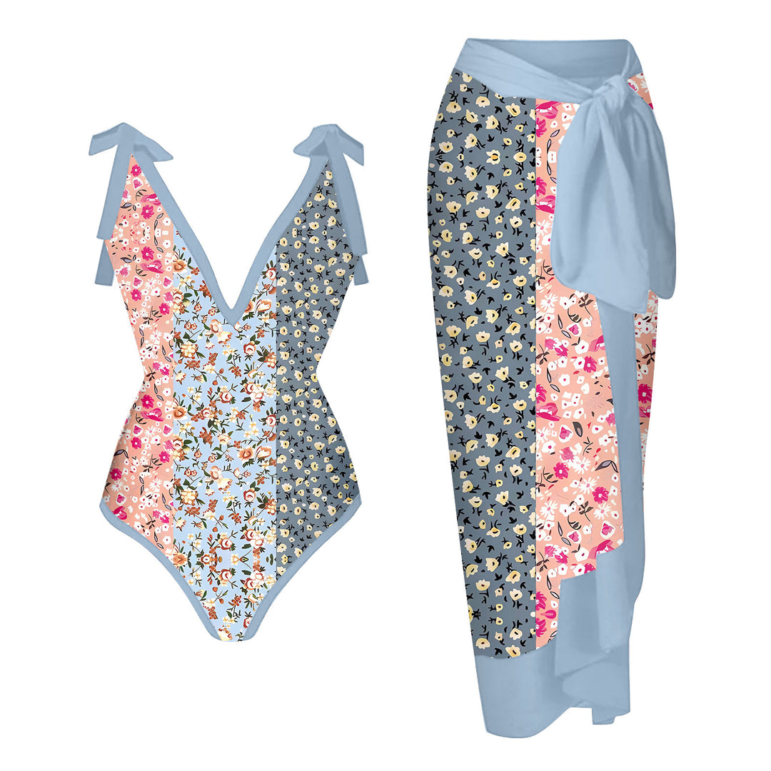 Damen Bademode-Set mit stilvollem Wickelrock Drune