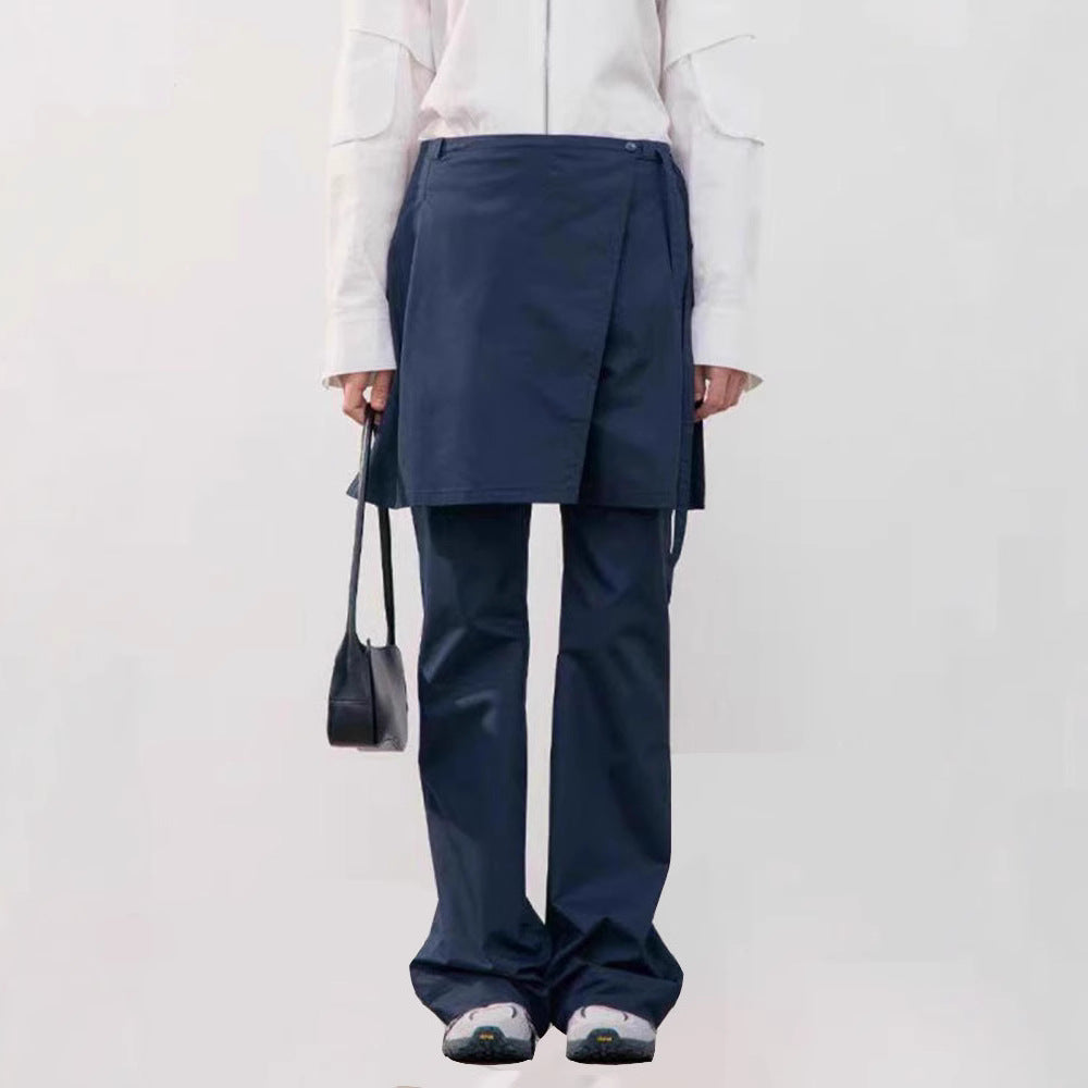 Damen Elegante und weit geschnittene Hose mit Overskirt Drune
