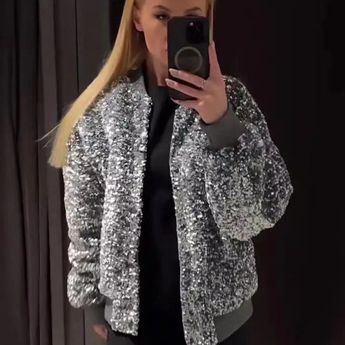 Damen Fleece-Bomberjacke mit strukturiertem Obermaterial und weitem Schnitt Drune