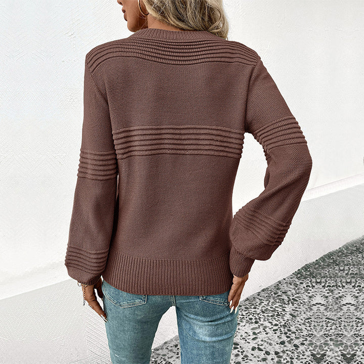 Damen stylischer gestrickter Pullover Drune