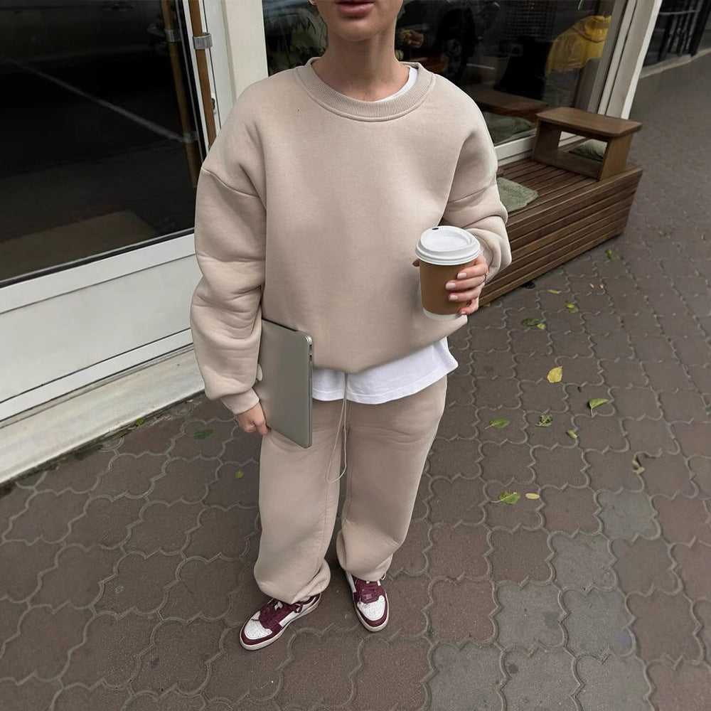 Damen Bequemes Sweatshirt und weite Jogginghose Set Drune