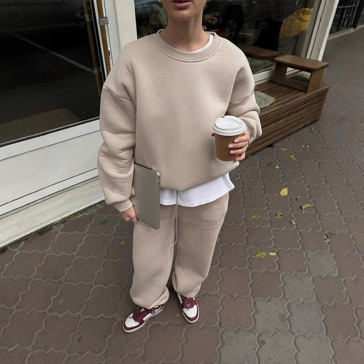 Damen Bequemes Sweatshirt und weite Jogginghose Set Drune