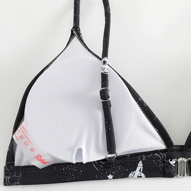 Damen Triangel-Bikini mit Astronomie-Muster Drune