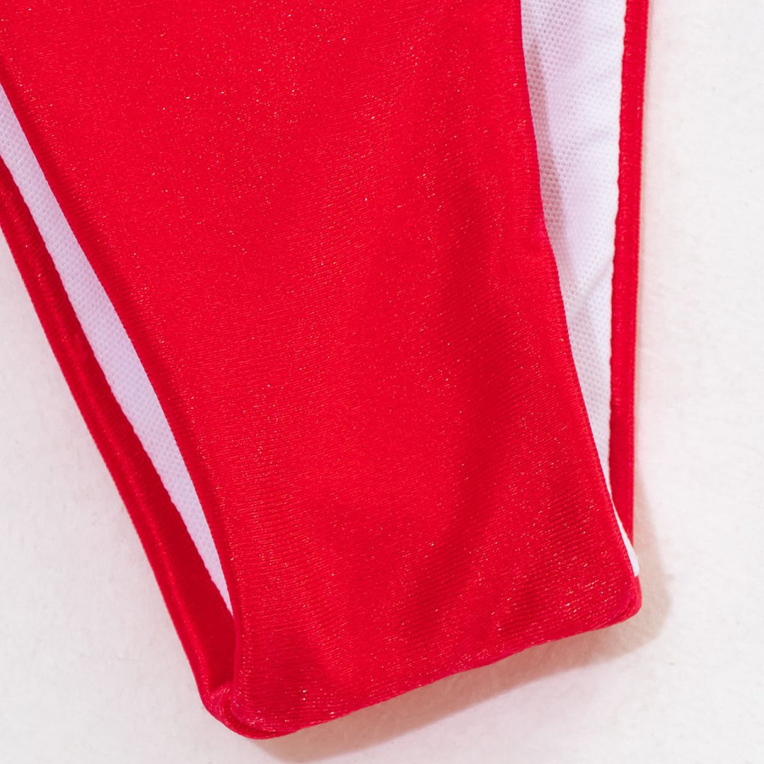 Damen Bikini-Set mit glitzernden Pailletten und verspielten Bindebändern Drune