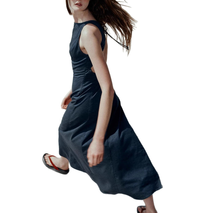 Damen Skaterkleid mit hohem Halsausschnitt und seitlichen Schlitzen Drune