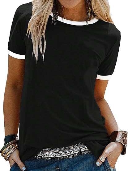 Damen T-Shirt mit kontrastierenden Ärmeln Drune