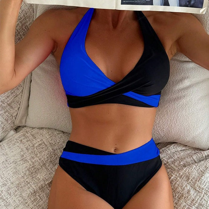 Damen Hoch geschnittenes Bikini Set mit animalischem Muster Drune