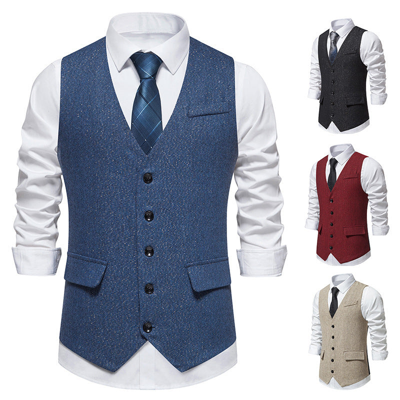 Herren elegante Weste mit feinen Knopfdetails Drune