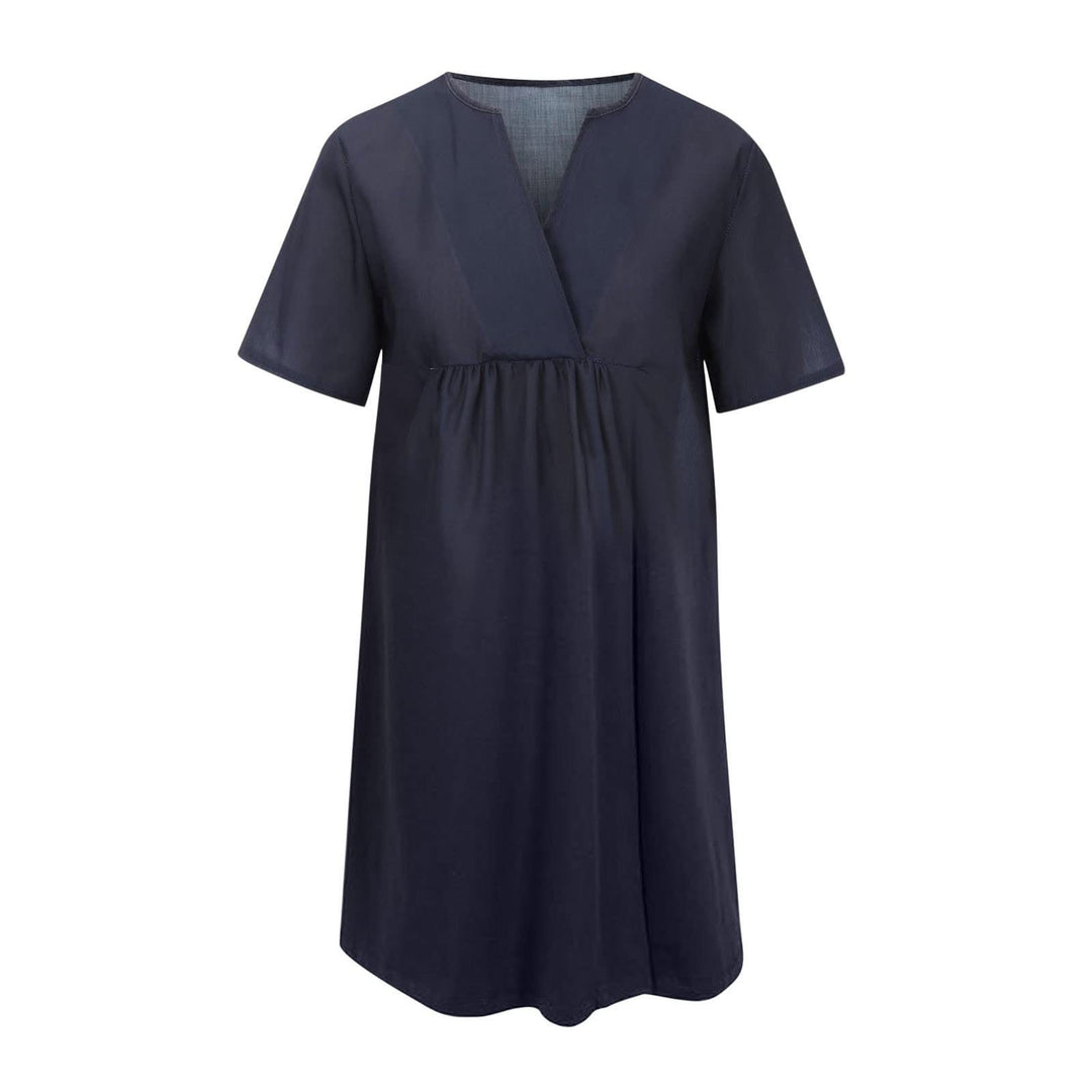 Damen Freizeitkleid mit lockerer Passform und modischem V-Ausschnitt Drune