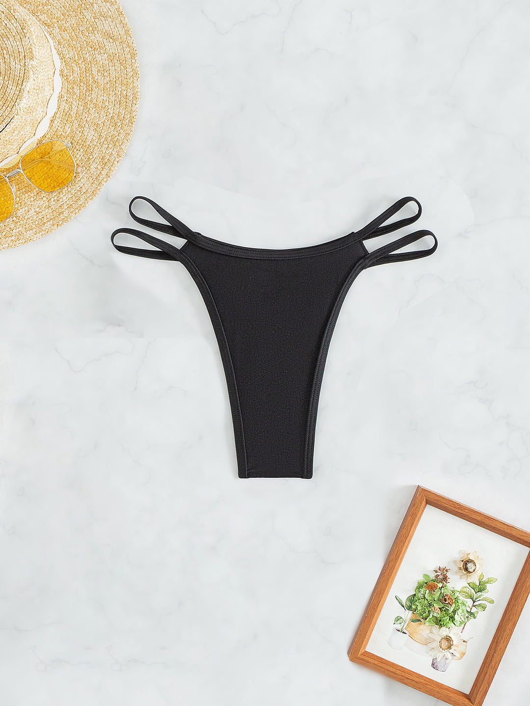 Damen Hochgeschnittene Rüschen-Bikinihose Drune