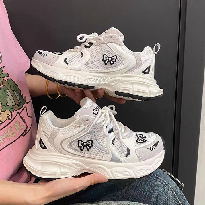 Damen Sneakers mit verspieltem Schleifendetail und atmungsaktiver Mesh-Oberfläche Drune