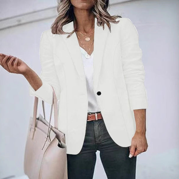 Damen eleganter Blazer mit schmaler Passform und feinem Strukturmuster Drune