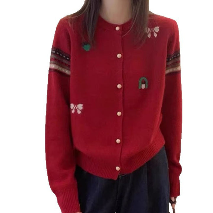 Damen Strickjacke mit eleganten Applikationen und Knopfdetails Drune