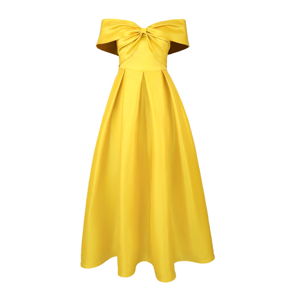 Damen elegantes Abendkleid mit schickem Off-Shoulder Design und voluminösem Rock Drune