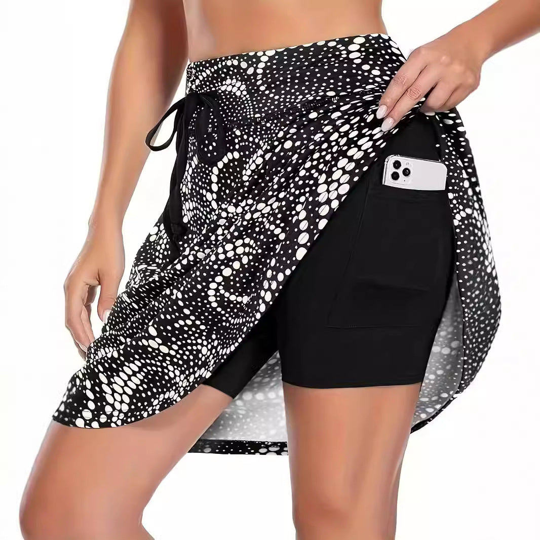 Damen funktionelle Strandshorts mit floralem Überwurf Drune