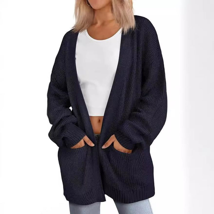 Damen Lässiger Strickcardigan mit oversized Schnitt und praktischen Taschen Drune