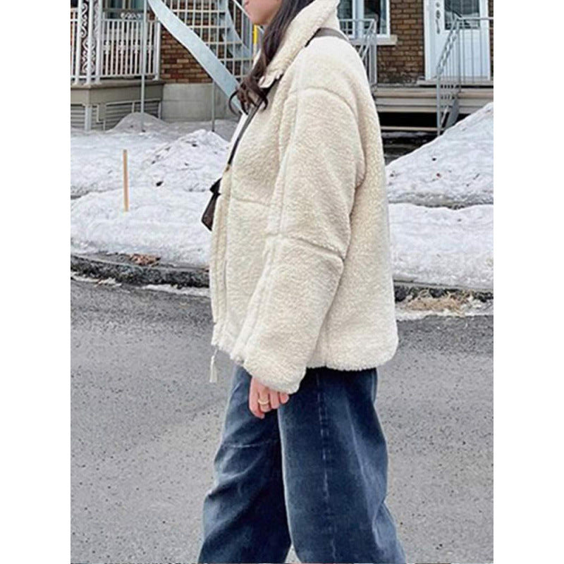 Damen Fleecejacke mit hochschließendem Kragen und Taschen Drune