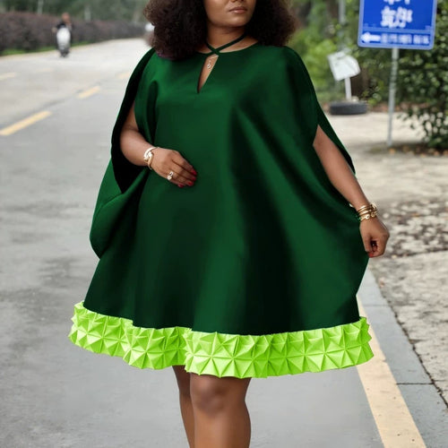 Damen Elegantes Kaftan-Kleid mit dekorativem Faltenbesatz Drune