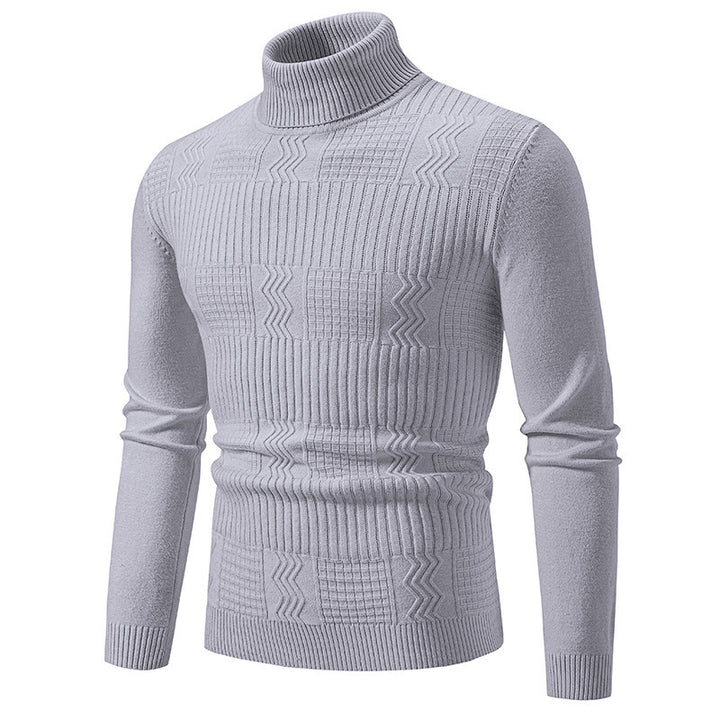 Herren nan strukturierter Rollkragenpullover aus feinem Strickmix mit körpernaher Passform Drune