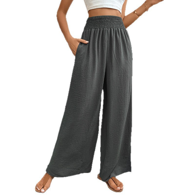 Damen Weit geschnittene Sommerhose mit elastischem Bund Drune