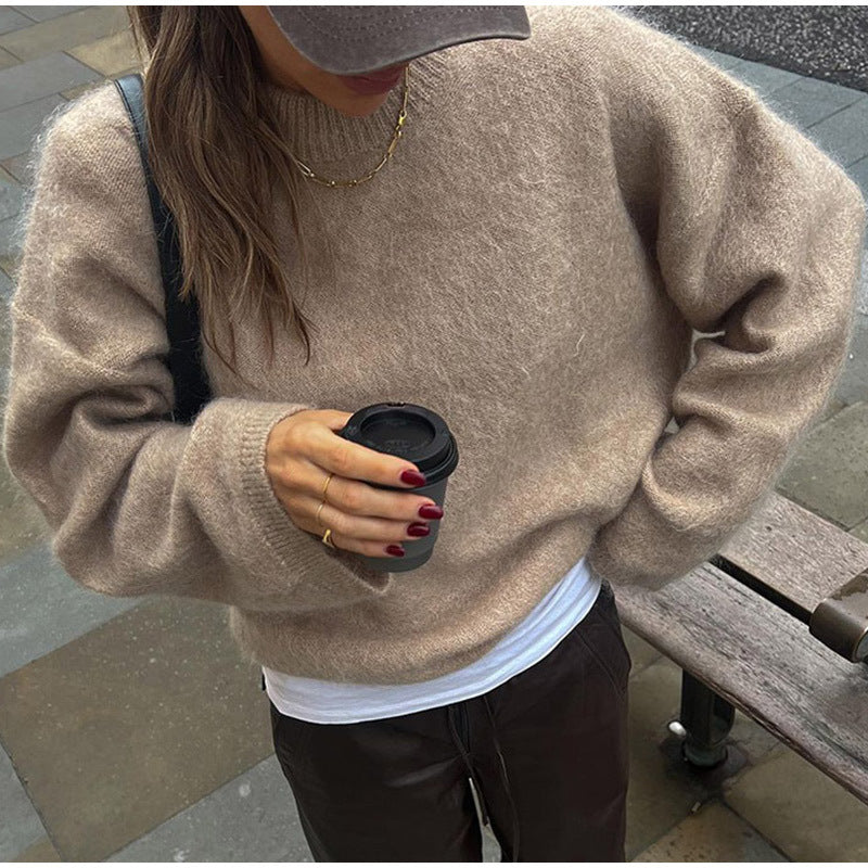 Damen Oversized Strickpullover aus weichem Cashmere-Mix Drune