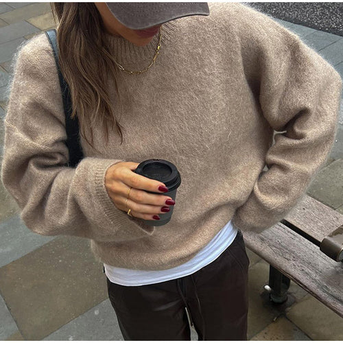 Damen Oversized Strickpullover aus weichem Cashmere-Mix Drune